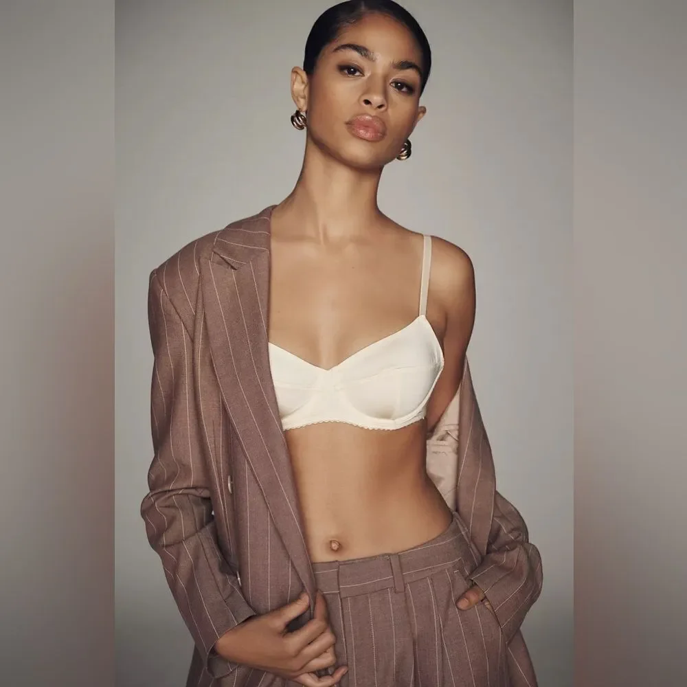 By Anthropologie Stretch Satin Bra Size M New